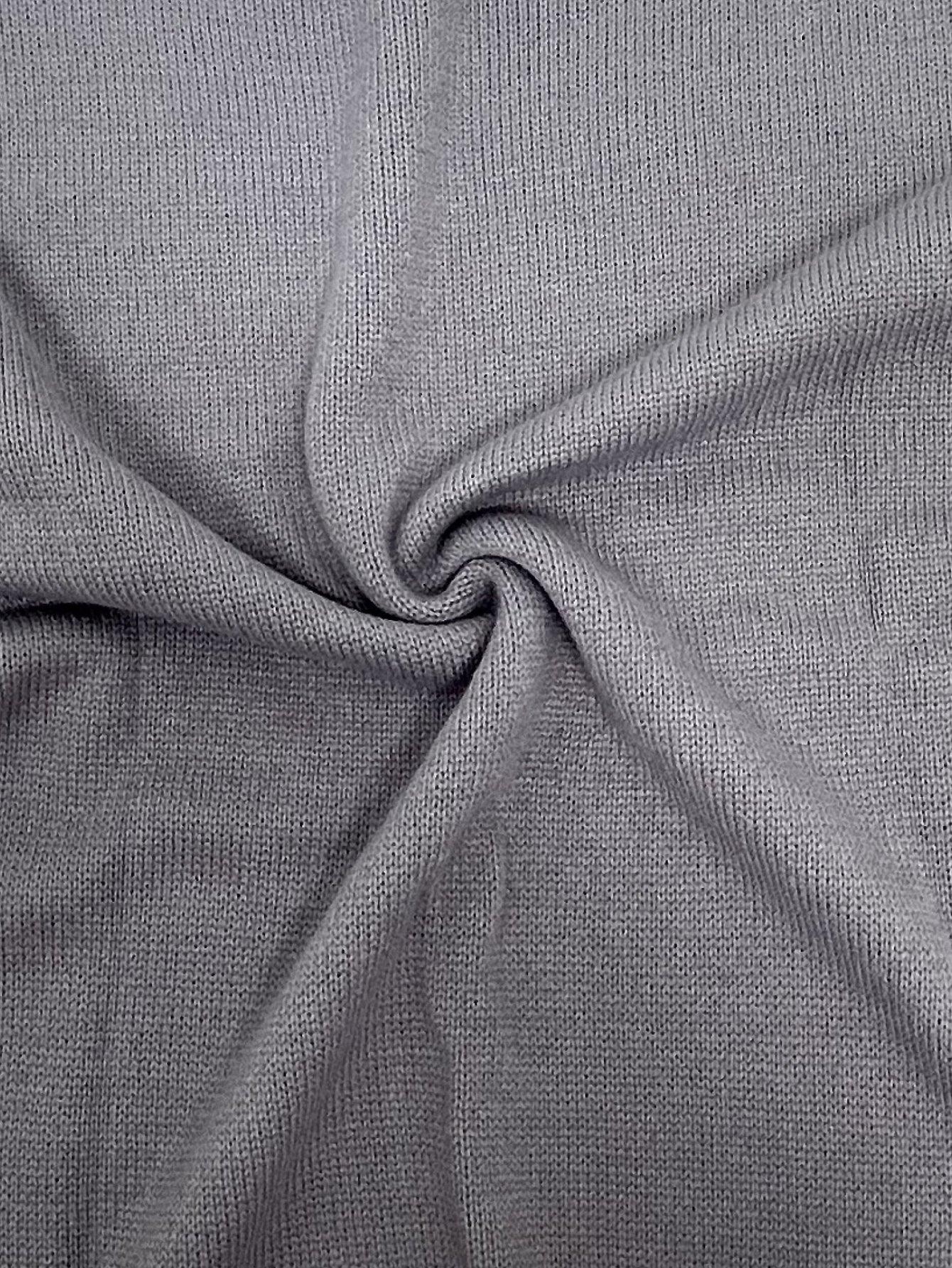 Textured knit sweater with cable sleeves - View 6 | TEVQA