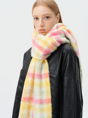 Dopamine Pastel Rainbow Plaid Scarf