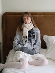 Wool Blend Patchwork Plaid Scarf