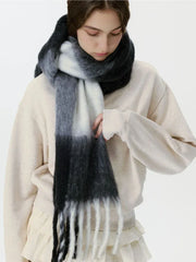 Oversized Forest Green & Brown Block Scarf - TEVQA