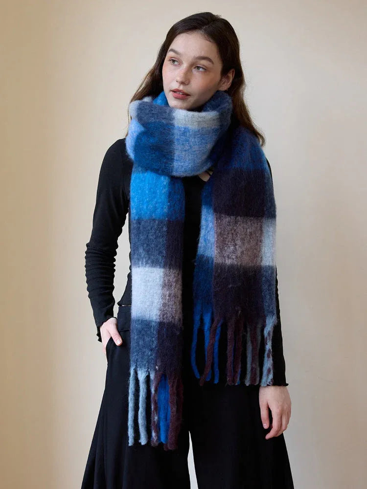 Extra Long Plaid Scarf - View 6 | TEVQA