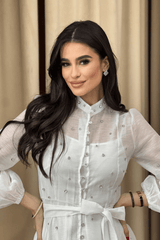 Emelia Crystal Embellished Sheer Maxi Dress - Tevqa