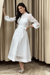 Emelia Crystal Embellished Sheer Maxi Dress - Tevqa