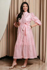 Emelia Crystal Embellished Sheer Maxi Dress - Tevqa