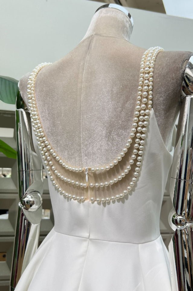 Esther Pearl Embelished Open Back Mini Dress - Tevqa