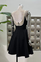 Pearl Embellished Open Back Mini Dress - View 13 | TEVQA
