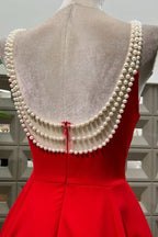 Pearl Embellished Open Back Mini Dress - View 16 | TEVQA