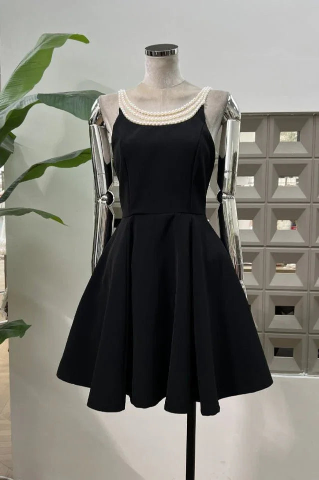 Pearl Embellished Open Back Mini Dress - View 11 | TEVQA
