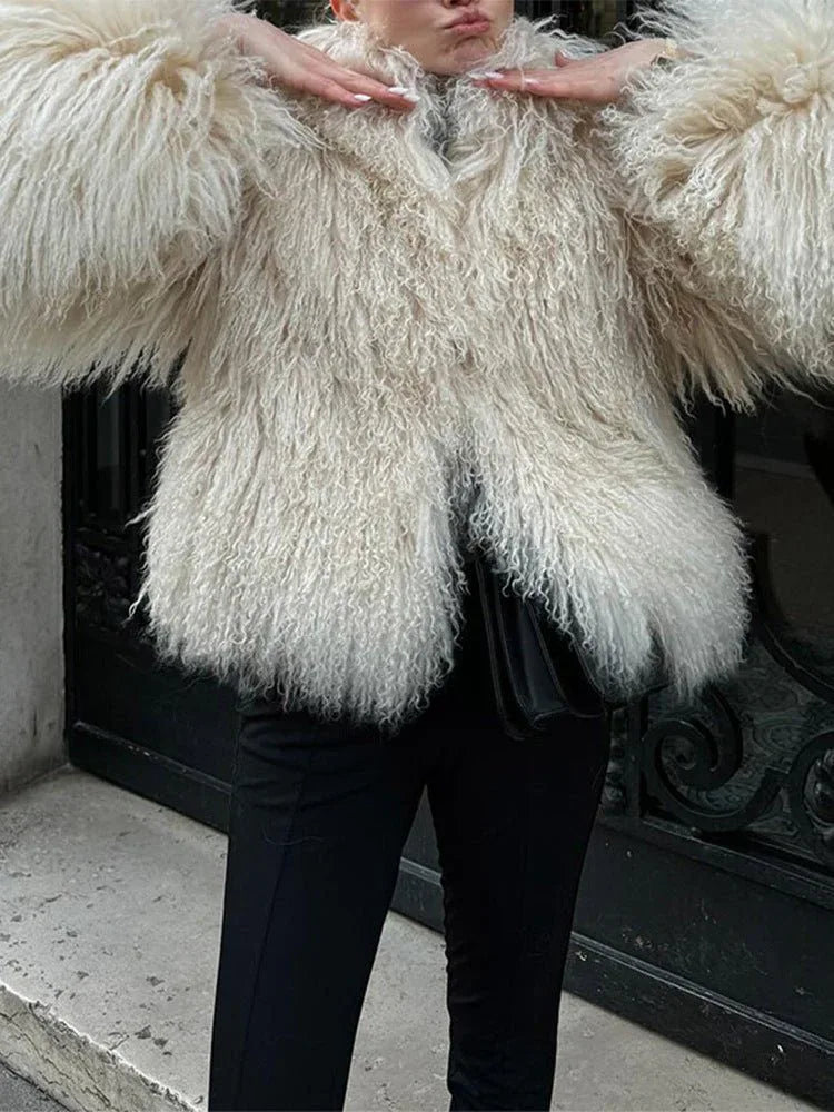 Shaggy Faux Fur Crop Jacket - View 10 | TEVQA