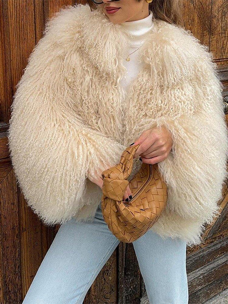 Shaggy Faux Fur Crop Jacket - View 8 | TEVQA