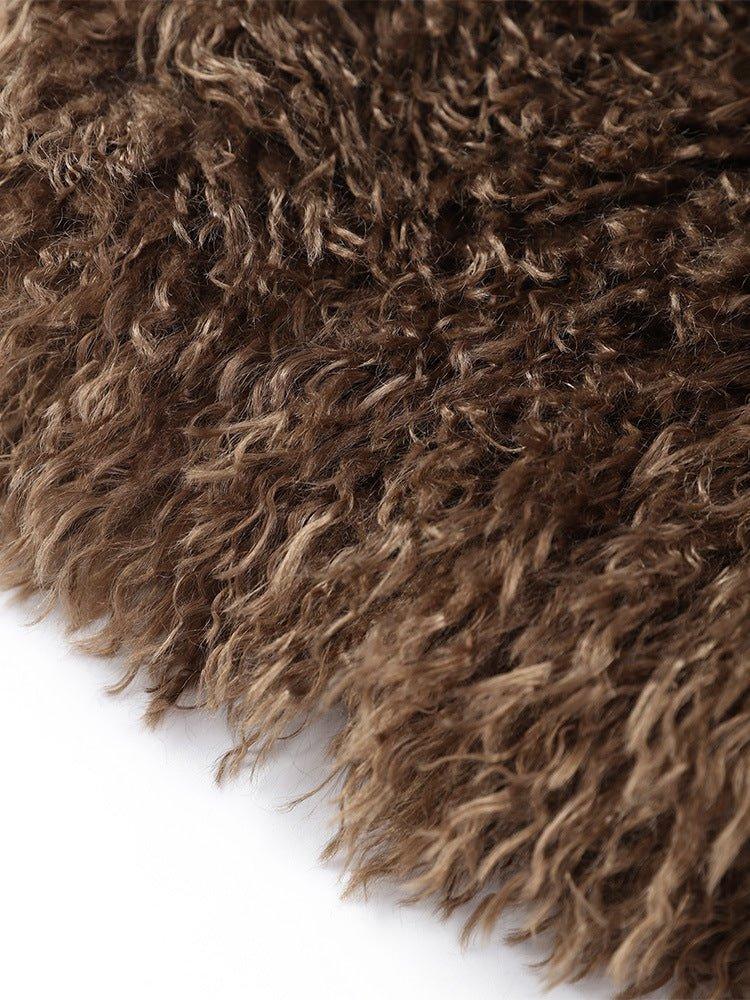 Shaggy Faux Fur Crop Jacket - View 6 | TEVQA