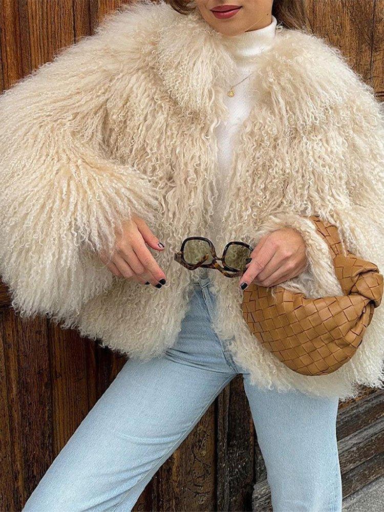 Shaggy Faux Fur Crop Jacket - View 7 | TEVQA