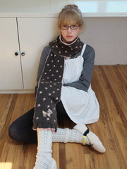 Wool Blend Jacquard Knitted Scarf