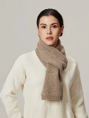 100% Pure Wool Narrow Knit Scarf - View 7 | TEVQA