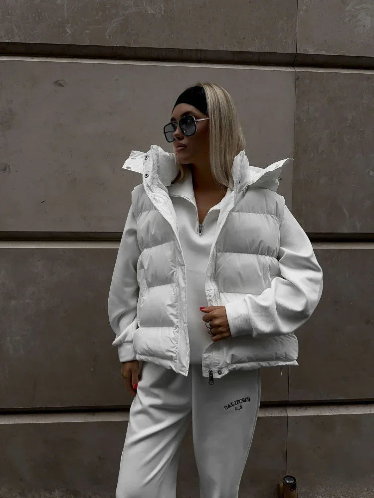 Hooded Puffer Vest - View 7 | TEVQA
