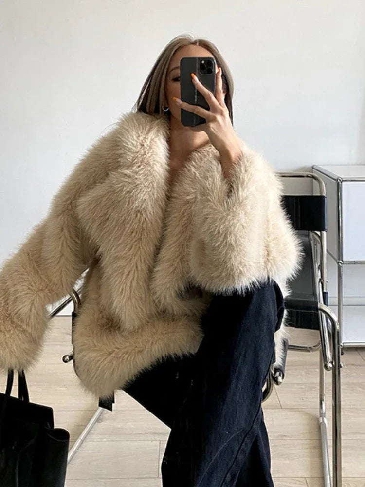 Shaggy Faux Fur Coat - View 7 | TEVQA