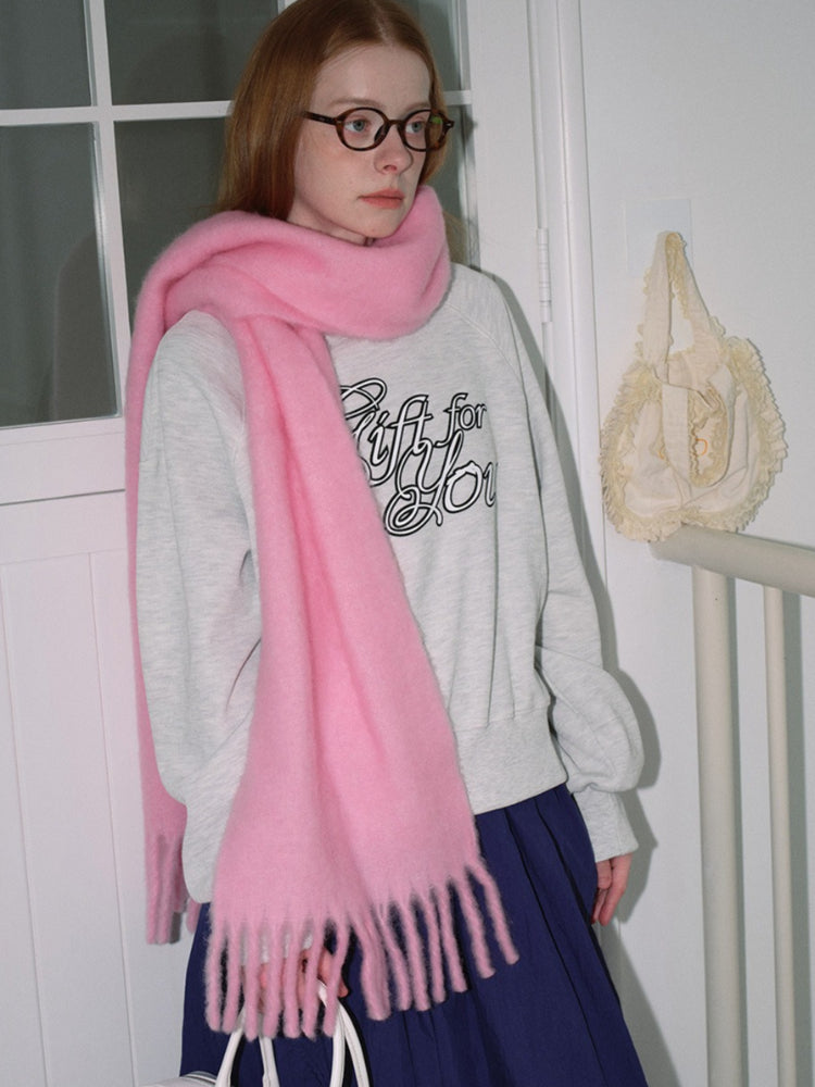 Soft 80% Wool Blend Oversized Scarf