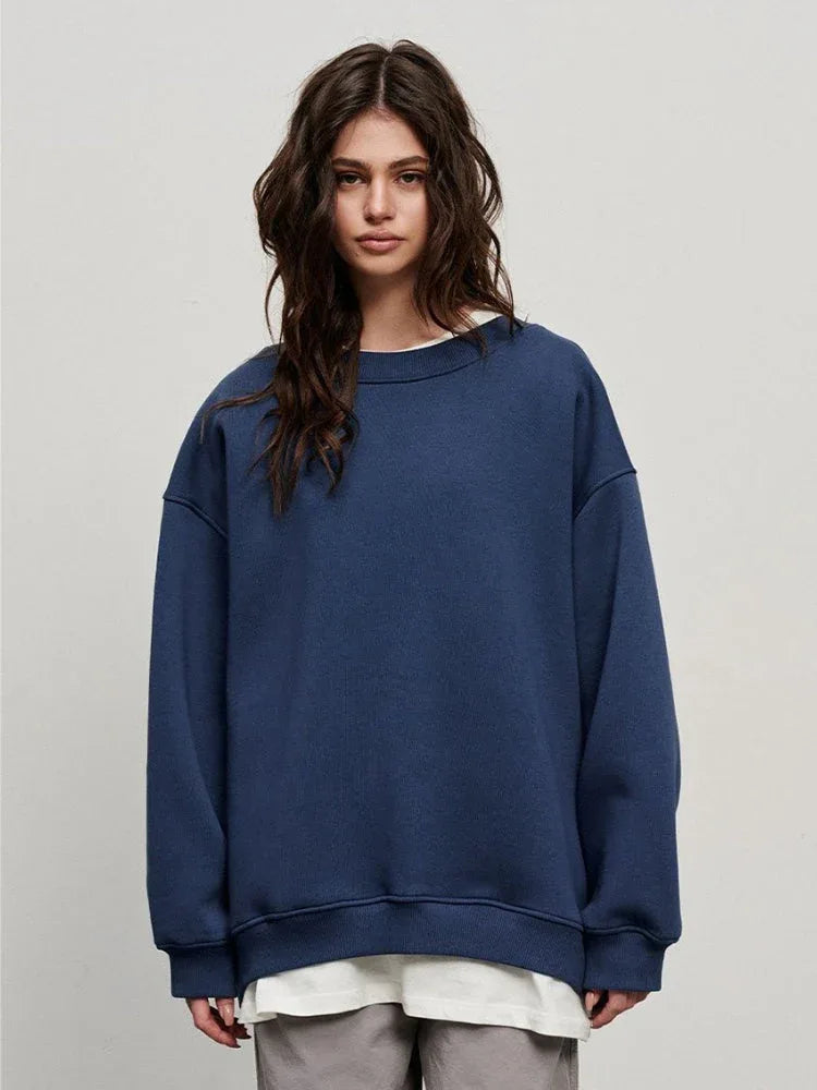 Ultimate Oversized Fleece Crew Neck Sweatshirt - TEVQA