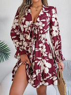 Floral Tie-Front Mini Dress - View 6 | TEVQA