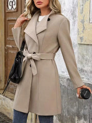The Olivia Belted Wool-Blend Coat - TEVQA