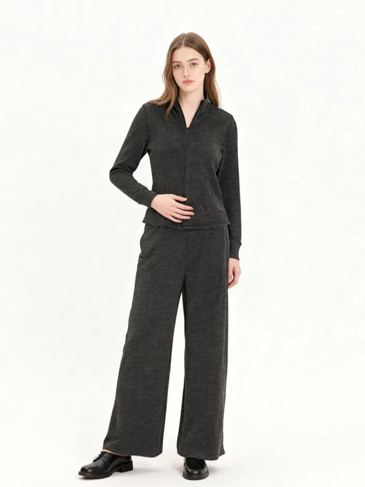 Comfy Chic Striped Two-Piece Set - TEVQA