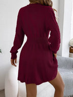 Cable Knit Sweater Dress - View 8 | TEVQA