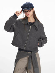 Vintage American Aesthetic Cropped Jacket - TEVQA