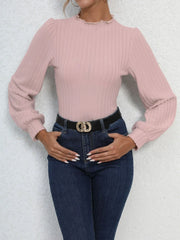 French Chic Ribbed Knit Bodysuit - TEVQA