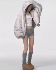 grey reversible fur jacket boogzel clothing