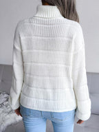 Chunky knit turtleneck sweater - View 15 | TEVQA