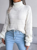 Chunky knit turtleneck sweater - View 14 | TEVQA
