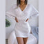 Angelic White Batwing Sleeve Ribbed Knit Sweater Dress - TEVQA