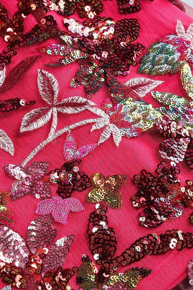 Jangeel Pink Slit Sequin Dress - Tevqa