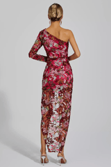 Jangeel Pink Slit Sequin Dress - Tevqa