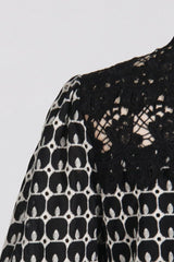 Lace Embroidery Cocktail Midi Dress - Tevqa