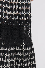 Lace Embroidery Cocktail Midi Dress - Tevqa