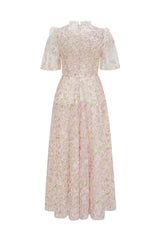 Lavish Embroidered Tulle Maxi Dress - Tevqa