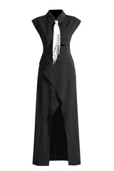 Liberty Midi Dress With Tie Detail - Tevqa