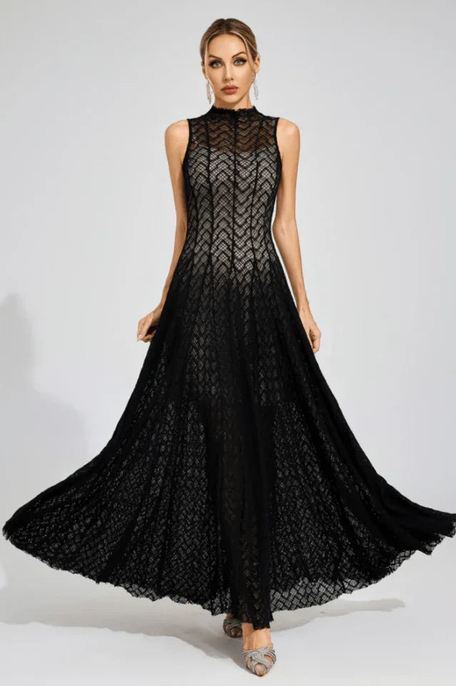 Textured Knit Fit and Flare Dress - View 7 | TEVQA