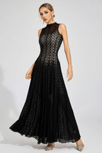 Textured Knit Fit and Flare Dress - View 8 | TEVQA