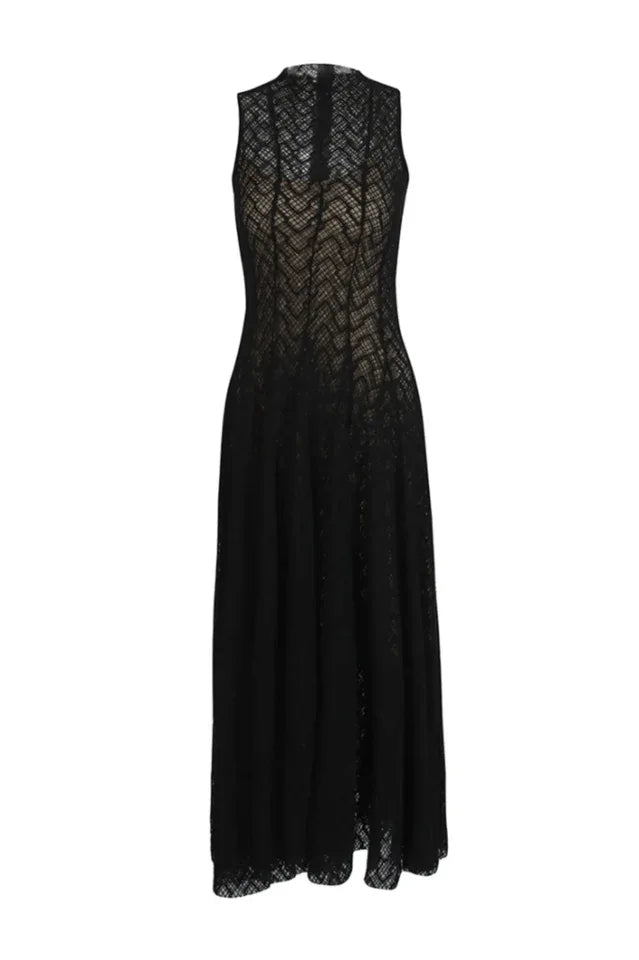 Textured Knit Fit and Flare Dress - View 10 | TEVQA