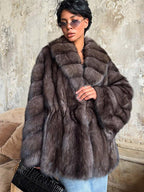 Mink-style faux fur coat - View 6 | TEVQA