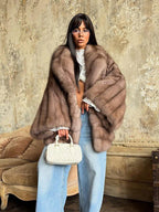 Mink-style faux fur coat - View 9 | TEVQA