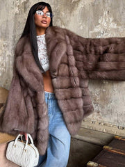 Mink-style faux fur coat - View 12 | TEVQA
