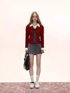 Mock two-piece cable knit top with scarf - View 6 | TEVQA