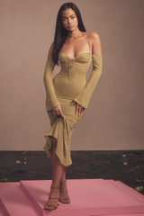 Naomi Halter Midi Dress - Tevqa