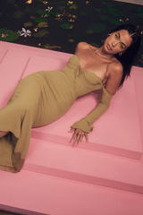 Naomi Halter Midi Dress - Tevqa