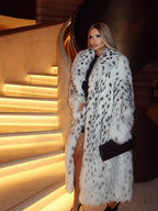Opulent Spotted Faux Fur Maxi Coat - View 6 | TEVQA