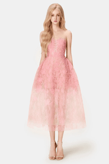 Pink Beaded Lace Dress - Tevqa
