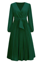 V-neck Pleated Midi Dress - View 10 | TEVQA